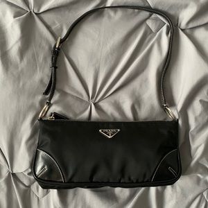 Prada Black Nylon and Leather Pochette Purse- SOLD